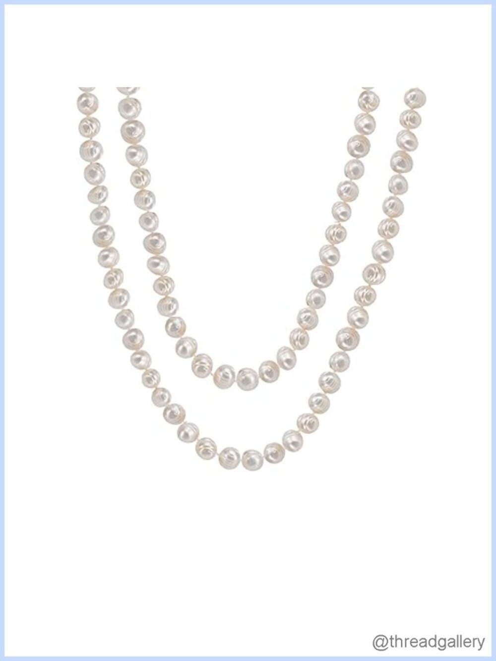 Savlano 7-8MM Cultured Freshwater Baroque Pearl Necklace 36 Inch Single Strand